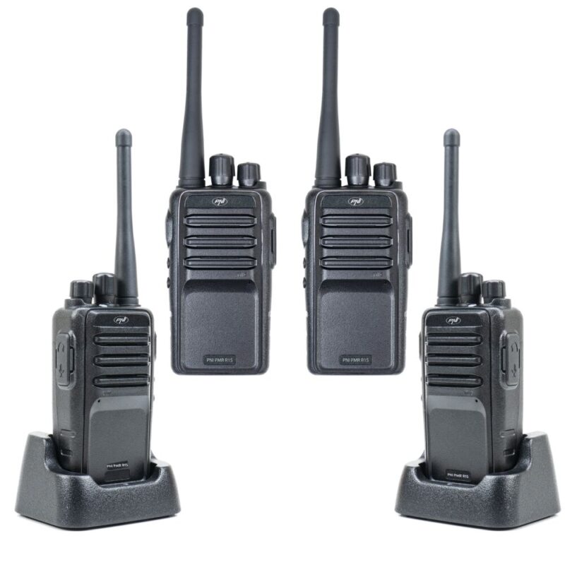 PNI R15-4 — комплект 4 радиостанции PMR446 с настолно зареждане