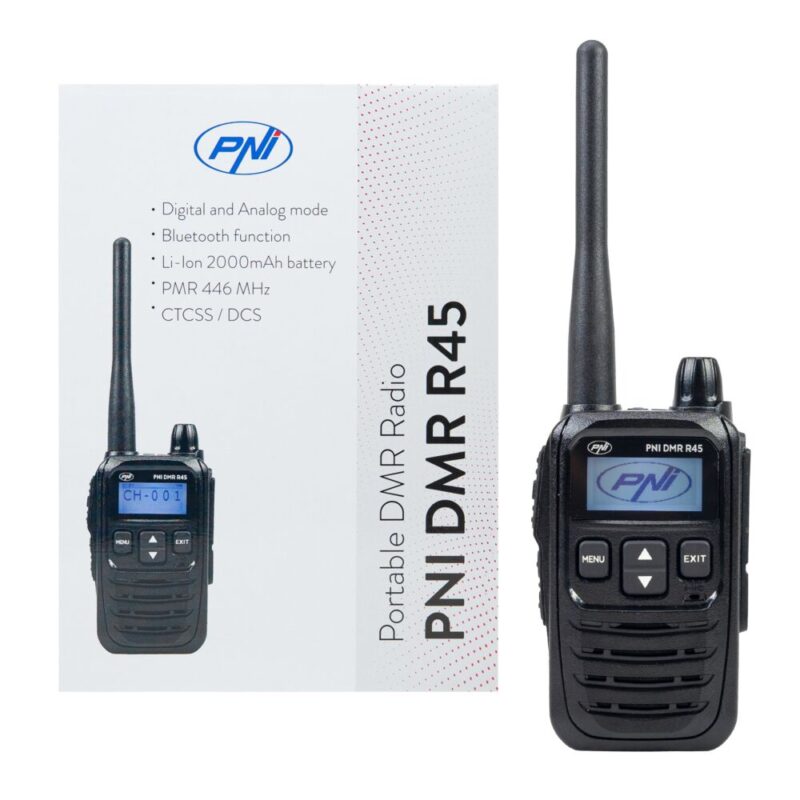 PNI-DMR-R45 — цифрова и аналогова радиостанция с батерия 2000 mAh