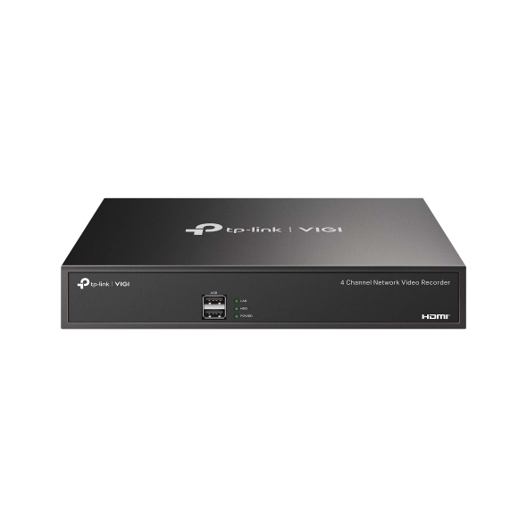 TP-Link VIGI NVR1004H — 4-канален 4K NVR, без PoE и HDD TP-Link VIGI NVR1004H — 4-канален 4K NVR, без PoE и HDD