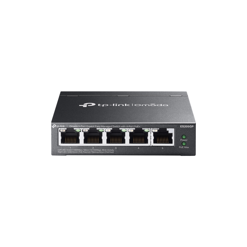 TP-Link ES205GP — Omada управляем Gigabit суич, 5 порта, 4 PoE+, 65 W TP-Link ES205GP — Omada управляем Gigabit суич, 5 порта, 4 PoE+, 65 W