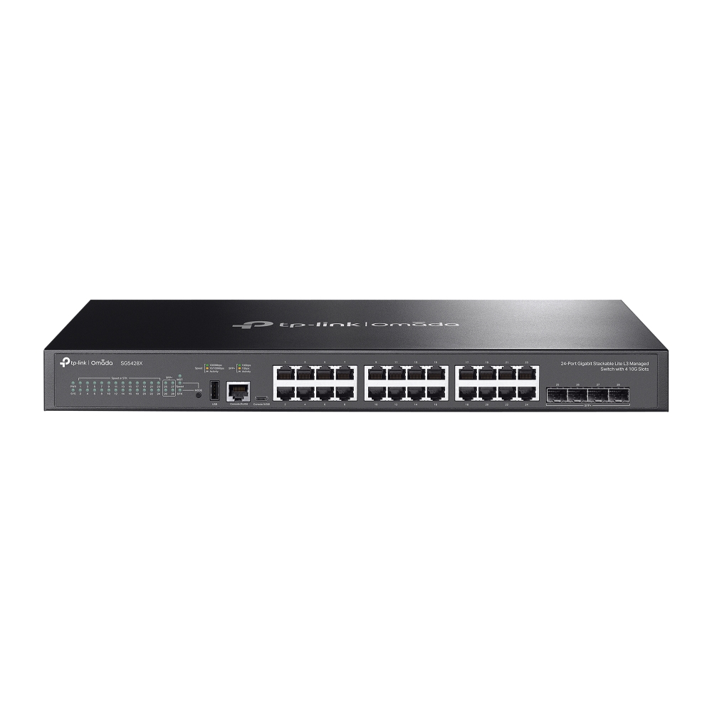 TP-Link SG5428X — управляем L3 суич, 24× Gigabit и 4× 10G SFP+ TP-Link SG5428X — управляем L3 суич, 24× Gigabit и 4× 10G SFP+
