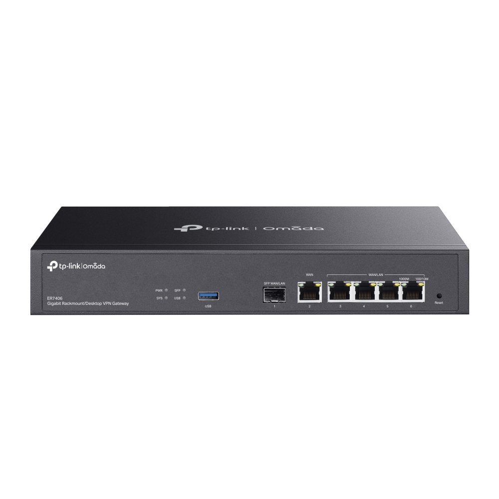 TP-Link ER7406 — Gigabit VPN рутер с USB 3.0 и SFP TP-Link ER7406 — Gigabit VPN рутер с USB 3.0 и SFP