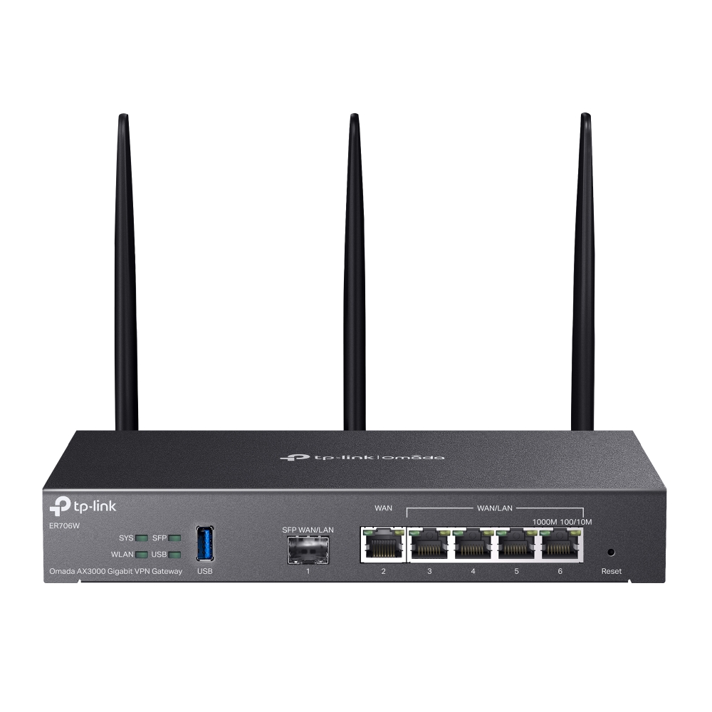 TP-Link ER706W — AX3000 Wi-Fi 6 VPN рутер с Gigabit SFP TP-Link ER706W — AX3000 Wi-Fi 6 VPN рутер с Gigabit SFP