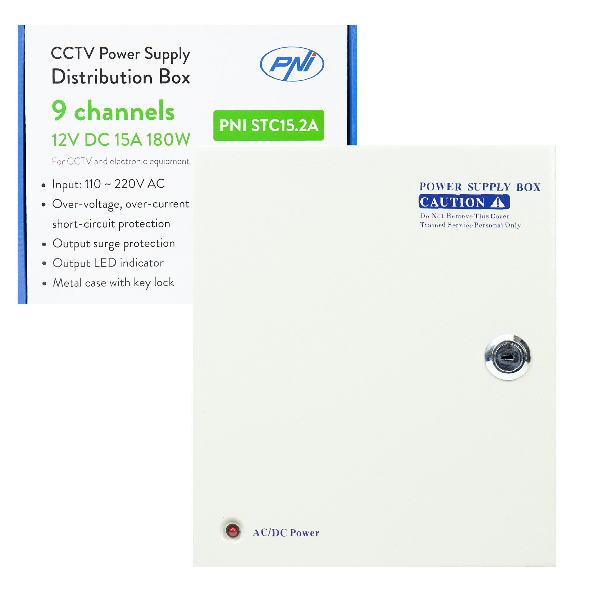 PNI STC15.2A / PNI-STC15-2A — захранващ блок 12 V, 15 A, 9 изхода PNI STC15.2A / PNI-STC15-2A — захранващ блок 12 V, 15 A, 9 изхода