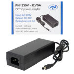 PNI-230V-12V — CCTV захранващ адаптер 12 V DC, 5 A