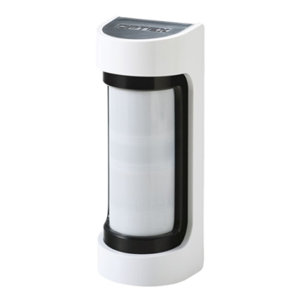 OPTEX VXS-DAM-X5 — външен PIR + MW детектор, 12 m / 90°, антимаскинг, черно-бял
