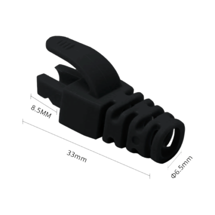 RJ45-CAP-BK — черни защитни маншони за RJ45 щепсели, 100 бр.