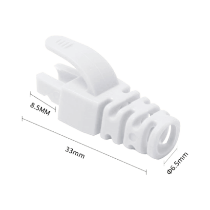 RJ45-CAP-WH — бели защитни маншони за RJ45 щепсели, 100 бр.