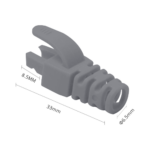 RJ45-CAP-GY — сиви защитни маншони за RJ45 щепсели, 100 бр.