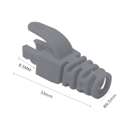 RJ45-CAP-GY — сиви защитни маншони за RJ45 щепсели, 100 бр.
