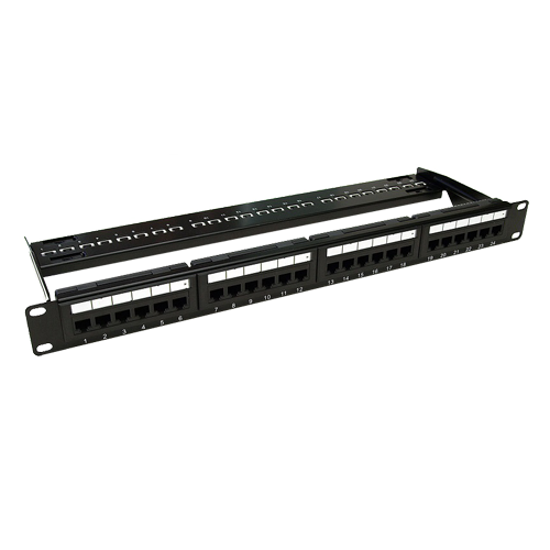 ASY-PP-UTP6-24 — UTP Cat6 пач панел, 24 RJ45 порта, 1U