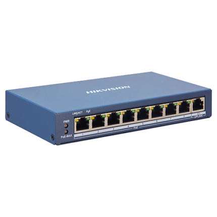 Hikvision DS-3E1309P-EI(B) — 8-портов Smart PoE суич, 110 W