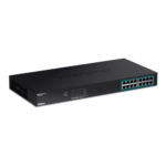 TRENDnet TPE-TG160G — 16-портов Gigabit PoE+ суич, 246 W