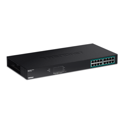 TRENDnet TPE-TG160G — 16-портов Gigabit PoE+ суич, 246 W