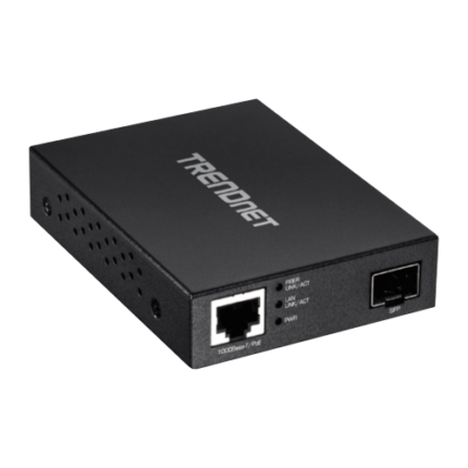 TRENDnet TFC-PGSFP — Gigabit RJ45 към SFP медиен преобразувател с PoE вход
