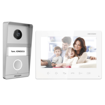 Аналогов Видеодомофон Hikvision DS-KIS101-P(S) 7" TFT 2MP IR 2-жичен