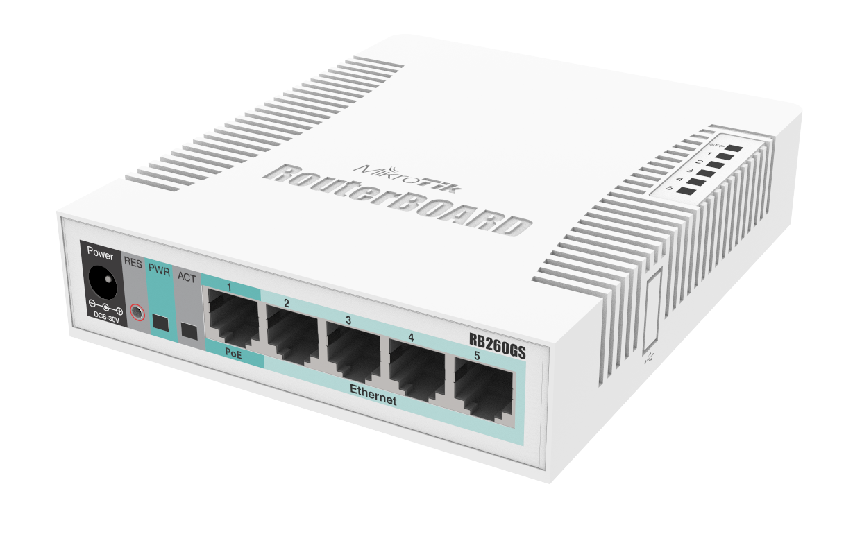 Smart Switch, 5 x Gigabit, 1 x SFP - Mikrotik CSS106-5G-1S Smart Switch, 5 x Gigabit, 1 x SFP - Mikrotik CSS106-5G-1S