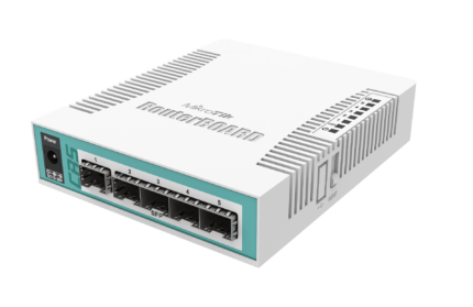 Smart Switch, 5 x SFP, 1 x Combo SFP/Gigabit порт - Mikrotik CRS106-1C-5S