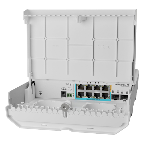 Smart Switch outdoor, 8 x Gigabit (7 PoE in), 2 x SFP+ 10Gbps - Mikrotik CSS610-1Gi-7R-2S+OUT Smart Switch outdoor, 8 x Gigabit (7 PoE in), 2 x SFP+ 10Gbps - Mikrotik CSS610-1Gi-7R-2S+OUT