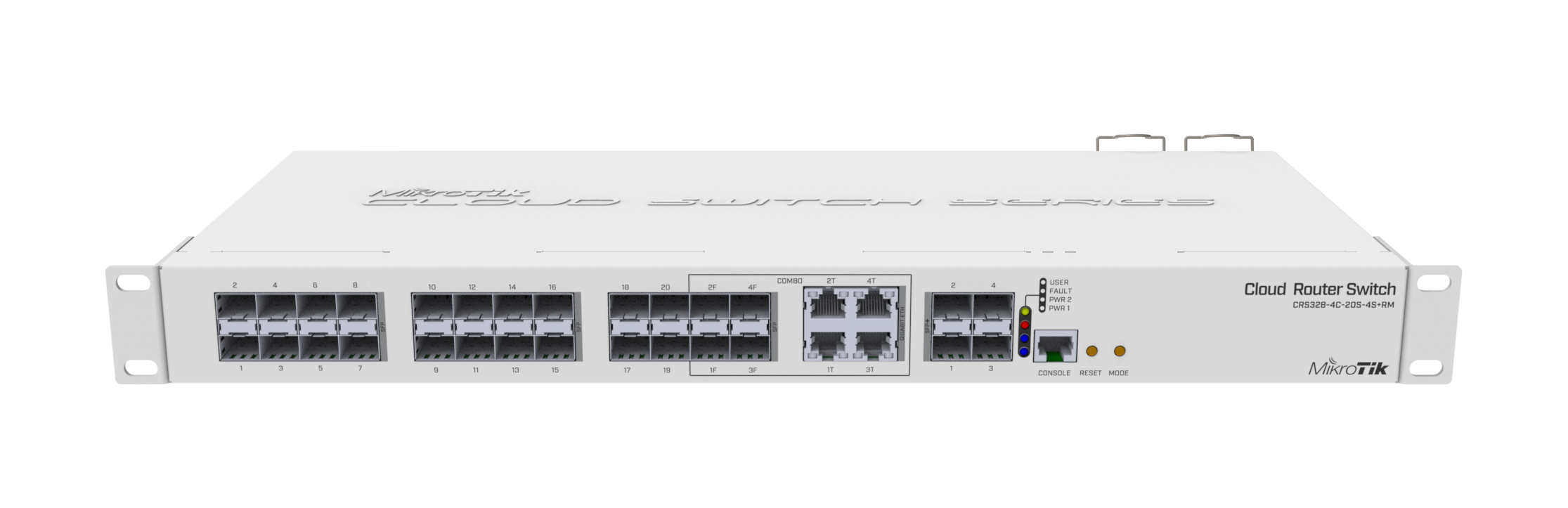 Превключвател за управление 20 x SFP, 4 x SFP+, 4 x Combo (Gigabit или SFP) - Mikrotik CRS328-4C-20S-4S+RM Превключвател за управление 20 x SFP, 4 x SFP+, 4 x Combo (Gigabit или SFP) - Mikrotik CRS328-4C-20S-4S+RM