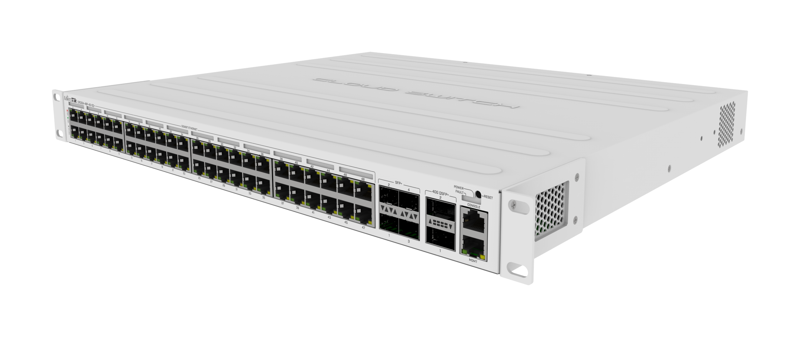 Превключвател за управление 48 x Gigabit PoE+ OUT 700W, 4 x 10G SFP+, 2 x 40G QSFP+ - Mikrotik CRS354-48P-4S+2Q+RM Превключвател за управление 48 x Gigabit PoE+ OUT 700W, 4 x 10G SFP+, 2 x 40G QSFP+ - Mikrotik CRS354-48P-4S+2Q+RM