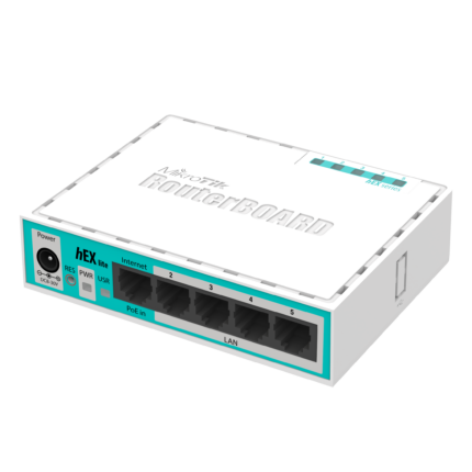 Рутер hEX Lite, 5 x Fast Ethernet, RouterOS L4 - Mikrotik RB750r2