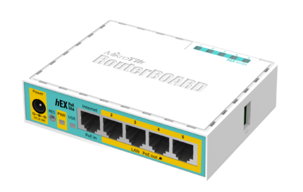 Рутер hEX PoE Lite, 5 x Fast Ethernet 4 x PoE, RouterOS L4 - Mikrotik RB750UPr2