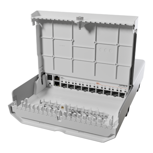 Комутатор netFiber 9, 4 x SFP+ 10G, 5 x SFP 1G, 1 x Gigabit (PoE-In), външен - MikroTik CRS310-1G-5S-4S+OUT Комутатор netFiber 9, 4 x SFP+ 10G, 5 x SFP 1G, 1 x Gigabit (PoE-In), външен - MikroTik CRS310-1G-5S-4S+OUT