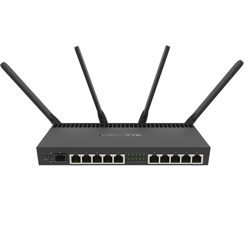 Рутер 10 x Gigabit, 1 x SFP+ 10Gbps, PoE IN/OUT, RouterOS L5, Wi-Fi - Mikrotik RB4011iGS+5HacQ2HnD-IN Рутер 10 x Gigabit, 1 x SFP+ 10Gbps, PoE IN/OUT, RouterOS L5, Wi-Fi - Mikrotik RB4011iGS+5HacQ2HnD-IN
