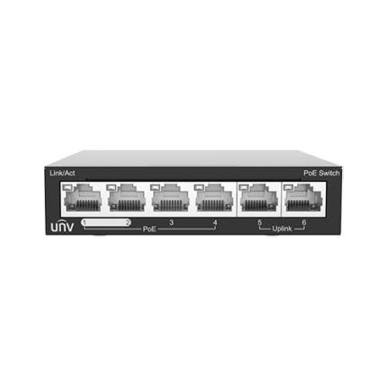 Uniview NSW2020-6T-POE-IN 6-Портов PoE Суич 4xPoE 60W Extend 250m