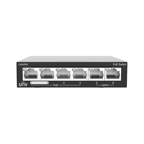 Uniview NSW2020-6T-POE-IN 6-Портов PoE Суич 4xPoE 60W Extend 250m Uniview NSW2020-6T-POE-IN 6-Портов PoE Суич 4xPoE 60W Extend 250m
