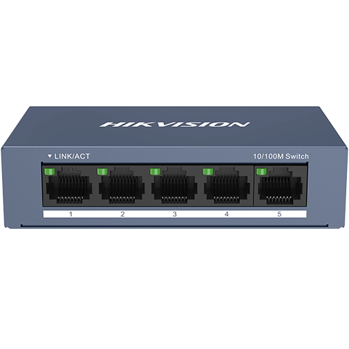 Hikvision DS-3E0105-O Суич 5 порта 10/100 Mbps Метален Корпус