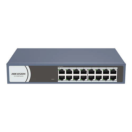 Hikvision DS-3E0116R-O Суич 16 порта 100Mbps Метален 8K MAC Адреси