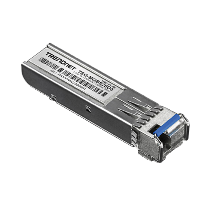 SFP модул с двойна дължина на вълната, едномодов симплекс LC, 1.25G, TX:1310nm/RX:1550nm, 20Km - TRENDnet TEG-MGBS20D3