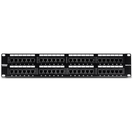 Пач панел 48 порта RJ45 UTP 19', Cat5/5e - TRENDnet TC-P48C5E
