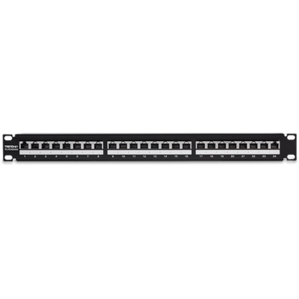 Пач панел 24 RJ45 порта, Cat6a, екраниран, 1U - TRENDnet TC-P24C6AS