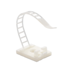 Регулируема пластмасова опора за кабели, БЯЛА, 25x18 mm, самозалепваща се, 100 бр. TAA-1-W