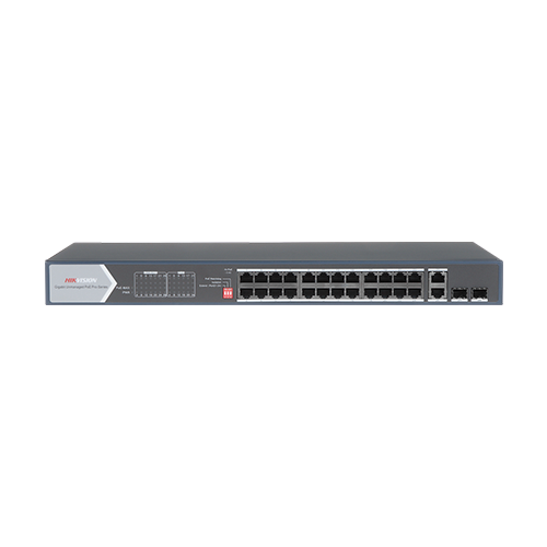 Hikvision DS-3E0528HP-E 24-Портов Gbit Hi-PoE Суич 4xUplink 225W 300м