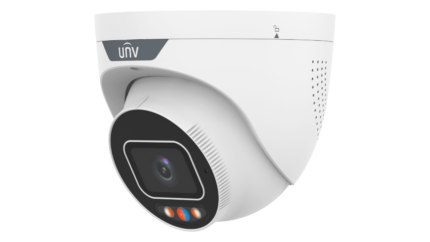Uniview IPC3638SS-ADF28KMC-I1 8MP 4K ColorHunter IP Куполна Камера Активна Защита WL/IR 30m Двупосочно Аудио PoE SD
