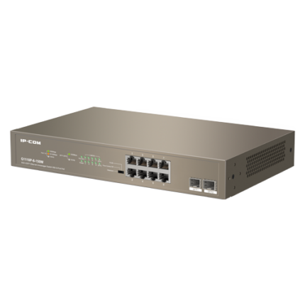 IP-COM G1110P-8-150W 8-портов PoE Суич с 2xSFP