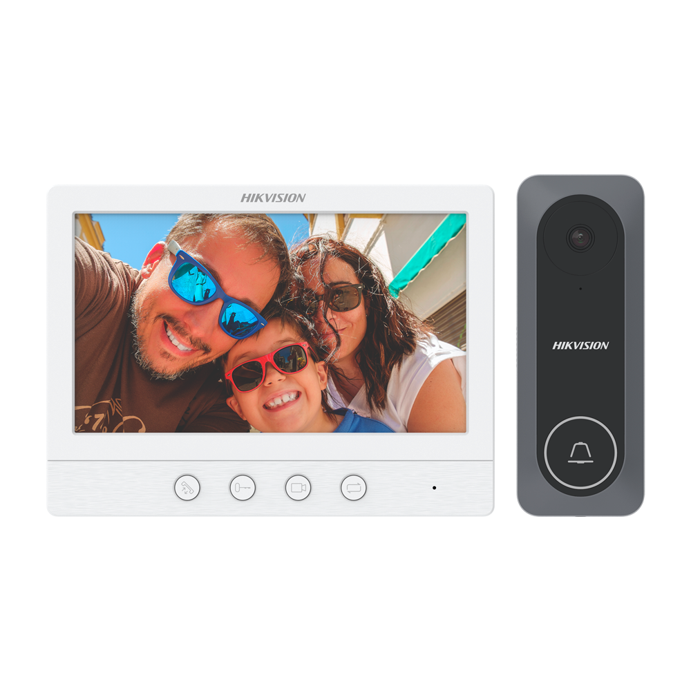 Hikvision DS-KIS212 — HD TVI видеодомофонен комплект, 7-инчов монитор Hikvision DS-KIS212 — HD TVI видеодомофонен комплект, 7-инчов монитор