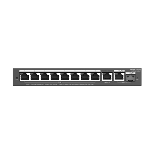 Управляем Суич Ruijie RG-ES210GS-P с 8 PoE+ Порта Управляем Суич Ruijie RG-ES210GS-P с 8 PoE+ Порта