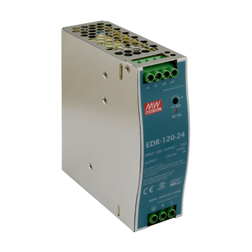 MeanWell EDR-120-24 Индустриално Захранване 24V 5A 120W за DIN Шина