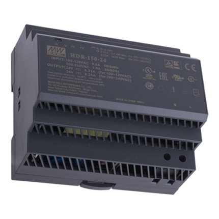 MeanWell HDR-150-24 Импулсно Захранване 24V 6.25A 150W за DIN Шина