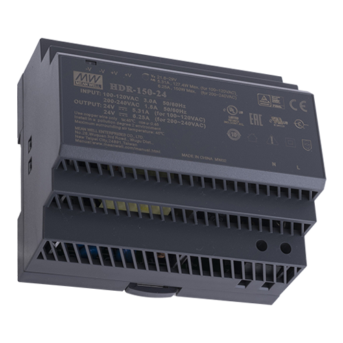 MeanWell HDR-150-24 Импулсно Захранване 24V 6.25A 150W за DIN Шина