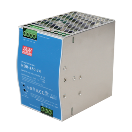 MeanWell NDR-480-24 Индустриално Захранване 24V 20A 480W за DIN Шина