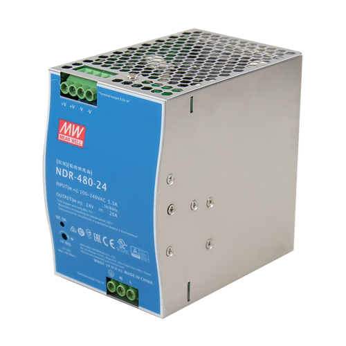 MeanWell NDR-480-24 Индустриално Захранване 24V 20A 480W за DIN Шина
