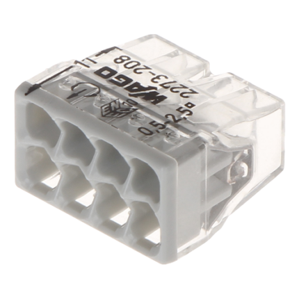 Компактен конектор за снаждане, 8 проводника, макс. 2,5 mm² (50 бр.) - WAGO 2273-208 — опаковка от 50 броя