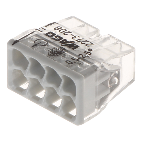 Компактен конектор за снаждане, 8 проводника, макс. 2,5 mm² (50 бр.) - WAGO 2273-208 — опаковка от 50 броя Компактен конектор за снаждане, 8 проводника, макс. 2,5 mm² (50 бр.) - WAGO 2273-208 — опаковка от 50 броя