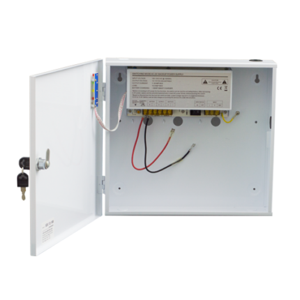 SDC SDC-12-10B Захранване 12V 10A с UPS в Голям Метален Шкаф